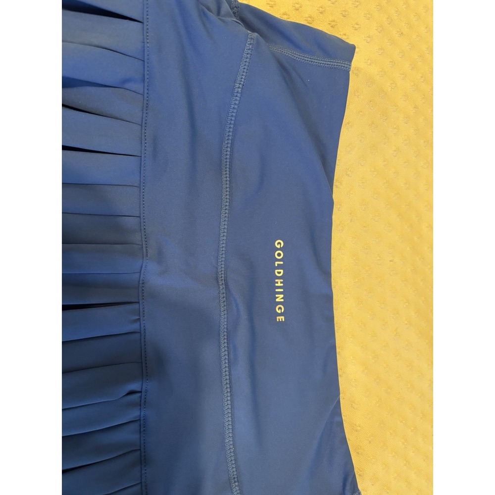 GOLDHINGE Blue Pleated Athletic Tennis Skort Women's Size M Stretch Pockets - Picture 5 of 5